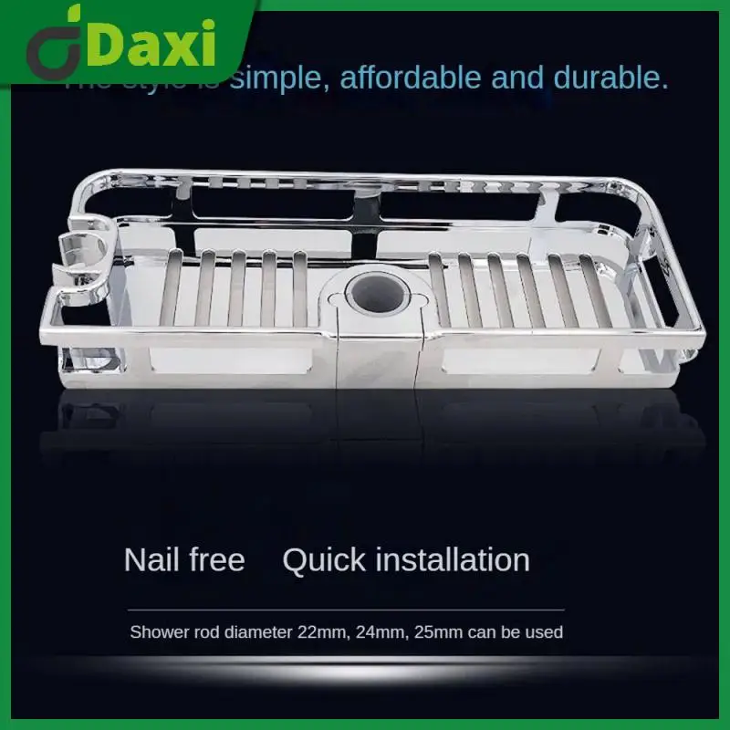 

Removable Shower Shelf Shampoo Stand Convenient Single Tier Storage Rack Tray Home Bathroom Storage Supplies Nail-free Organizer