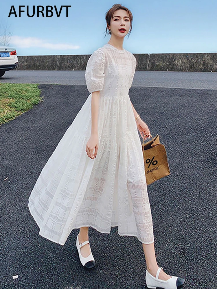 

Женское винтажное платье макси, белое ТРАПЕЦИЕВИДНОЕ ПЛАТЬЕ С Длинным Рукавом, туники, повседневные платья для выпускного вечера, лето 2022