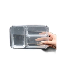 10 piece pack meal prep portable bento box plastic reusable 3 compartment lunch box food storage container with cover microwave