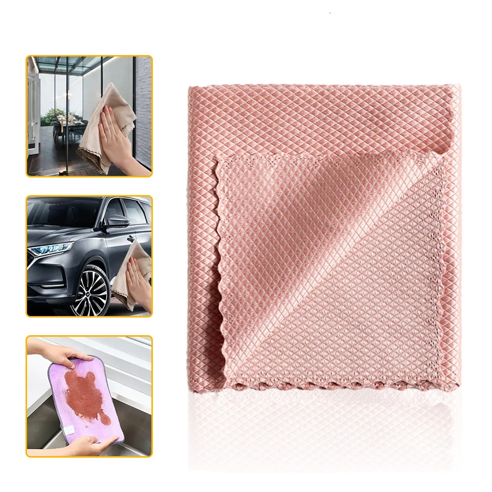 

5 Kitchen Towel Fish Scale Towel for Kitchen Anti-Grease Wiping Rags Tableware Glass Wipe Cloth Household Cleaning Cloths