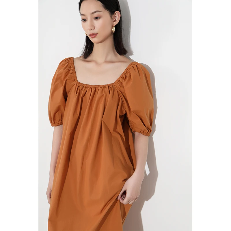 Платье Gdzy с пышными рукавами и квадратным вырезом дизайнерская универсальная