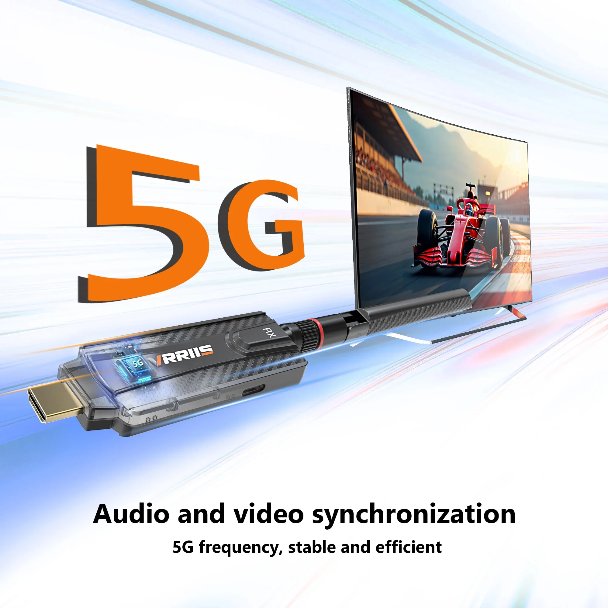Фото Беспроводной HDMI-передатчик и приемник видео 200 м, 5G адаптер для подключения ПК, камеры, ноутбука к проектору, монитору, телевизору №2