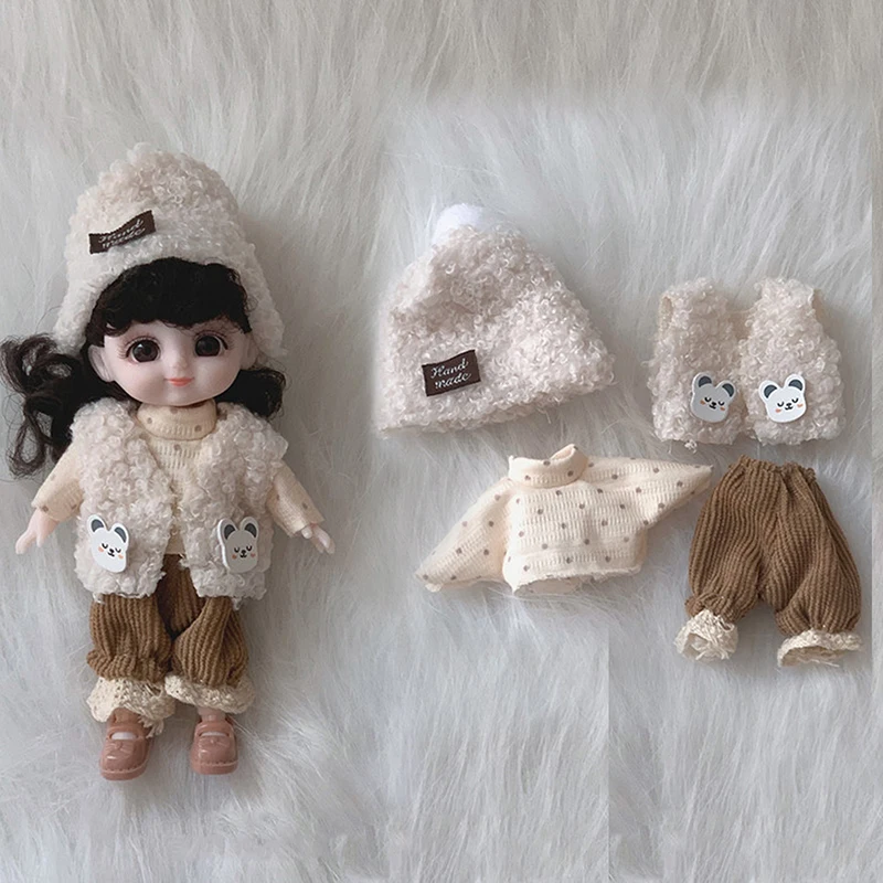 

Cute Doll Clothes Accessories 1/8 16CM Plush Doll Dress Up Accessories Doll Clothes Suit 1/8 Doll Clothes Dress Accessories New