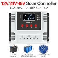 20a 40a 60a solar charge controller 12v 24v 48v pwm pv regulator wifi app monitor for lead acid lithium iron phosphate battery