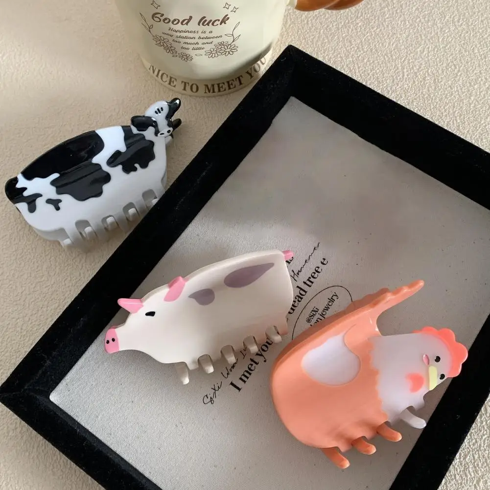 Заколки для волос в форме коровы аксессуары Симпатичные заколки когтей женщин и