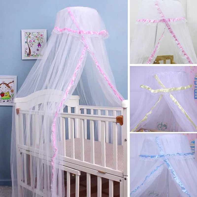 

Baby Infant Crib Mosquito Net Toddler Bed Dome Netting Cots Palace-Style Tent Canopy Bedding Set Mesh Curtain Nursey Room Decor
