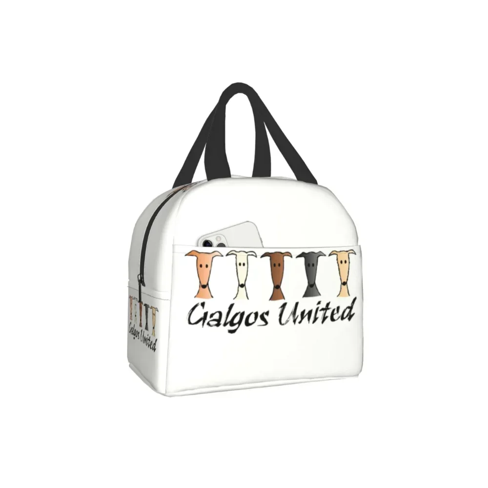 

Galgos United Greyhound Изолированные сумки для ланча для женщин, Ланч-бокс для питомцев с изображением собаки, переносной термо-охладитель для еды, школьный Ланч-бокс