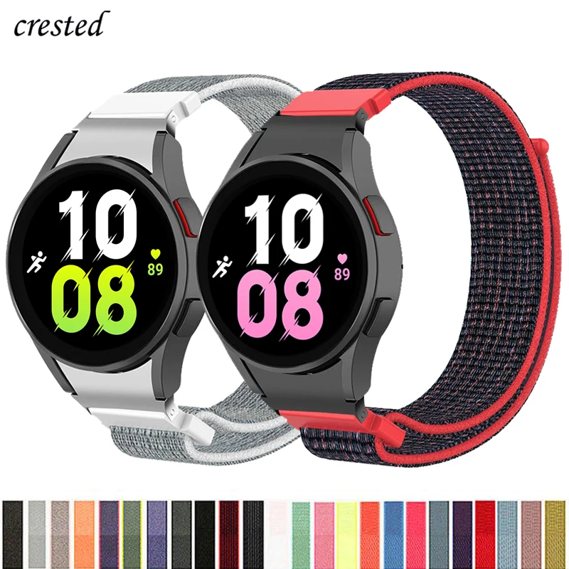 

Ремешок 20 мм для наручных часов Samsung galaxy Watch 5 4 40 мм 44 мм, нейлоновый браслет для Galaxy Watch 5 pro/4 Classic 42 мм 46 мм 45 мм