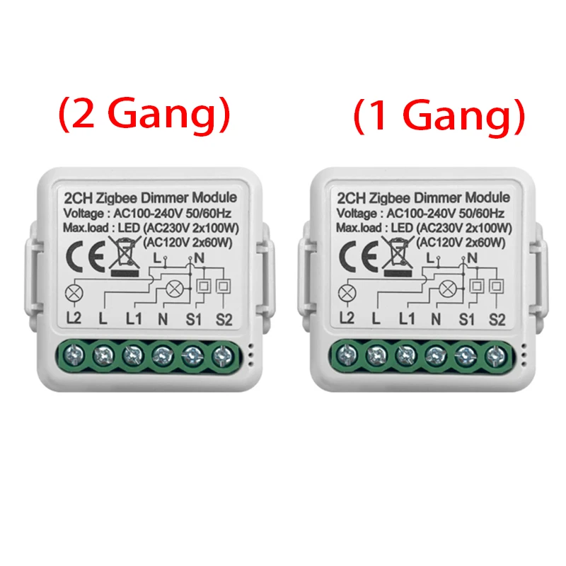 

Tuya Zigbee Smart Dimmer Switch Module Supports 2 Way Control DIY Dimmable Switches 10A Work For Alexa