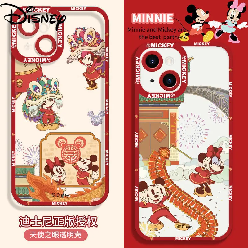

Disney Mickey New Year's red phone case for iphone 11 12 13 Pro max 11pro 11promax 12pro 12promax 13pro 13promxa XS MAX XR cover