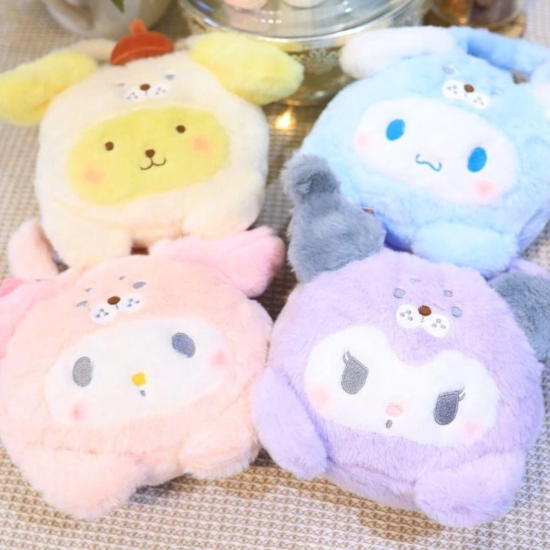 

4 шт. аниме Sanrio Cinnamoroll Kuromi креативная плюшевая сумка Kawaii Плюшевые игрушки из мультфильмов несколько стилей и цветов Повседневная сумка