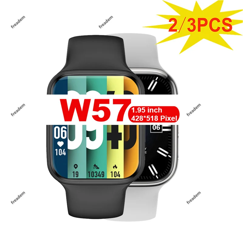 3PCS Iwo W57 Smart Watch for Men Women 1.95inch NFC BT Call Ringtone Always ON Mode Iwo15 Smart Watch VS DT7 Pro MAX HW7 MAX