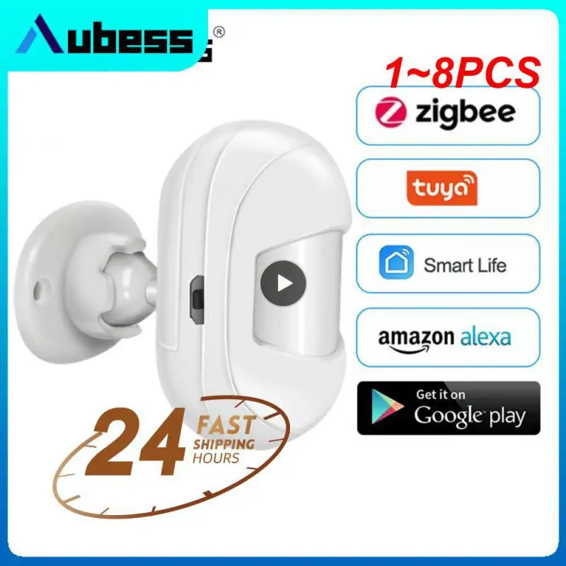 

1~8PCS Tuya Zigbee 3.0 Smart Infrared Detectors Motion Sensor Alarm Compatible Smart Life Voice Control Alexa Works With ZigBee