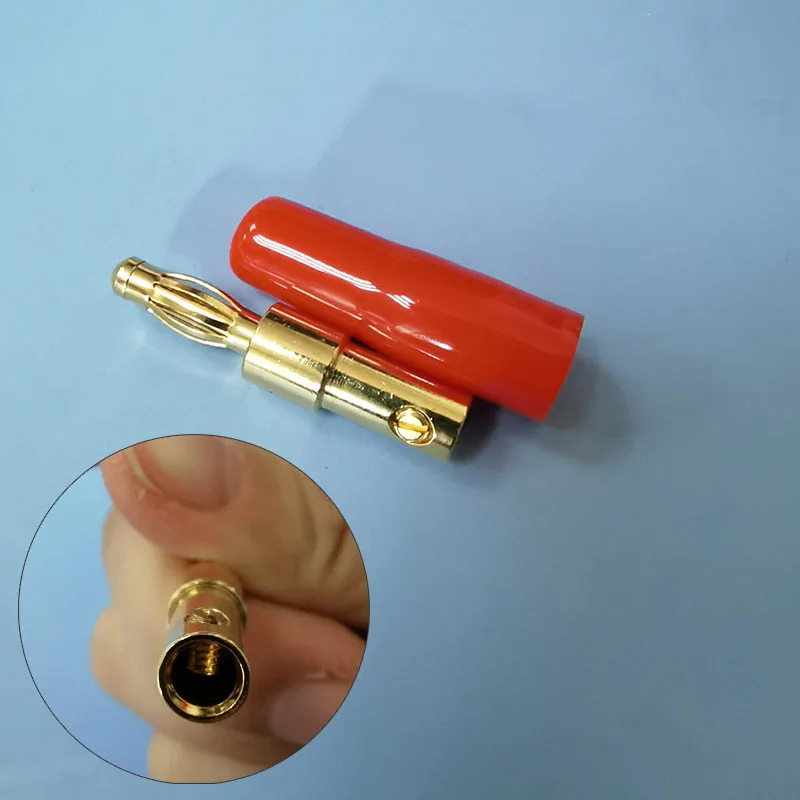 Gold Plated Copper 4mm L type Banana Plug Connector jack Adapter 90 degree Solder-Free Screw right straight Audio Speaker R1