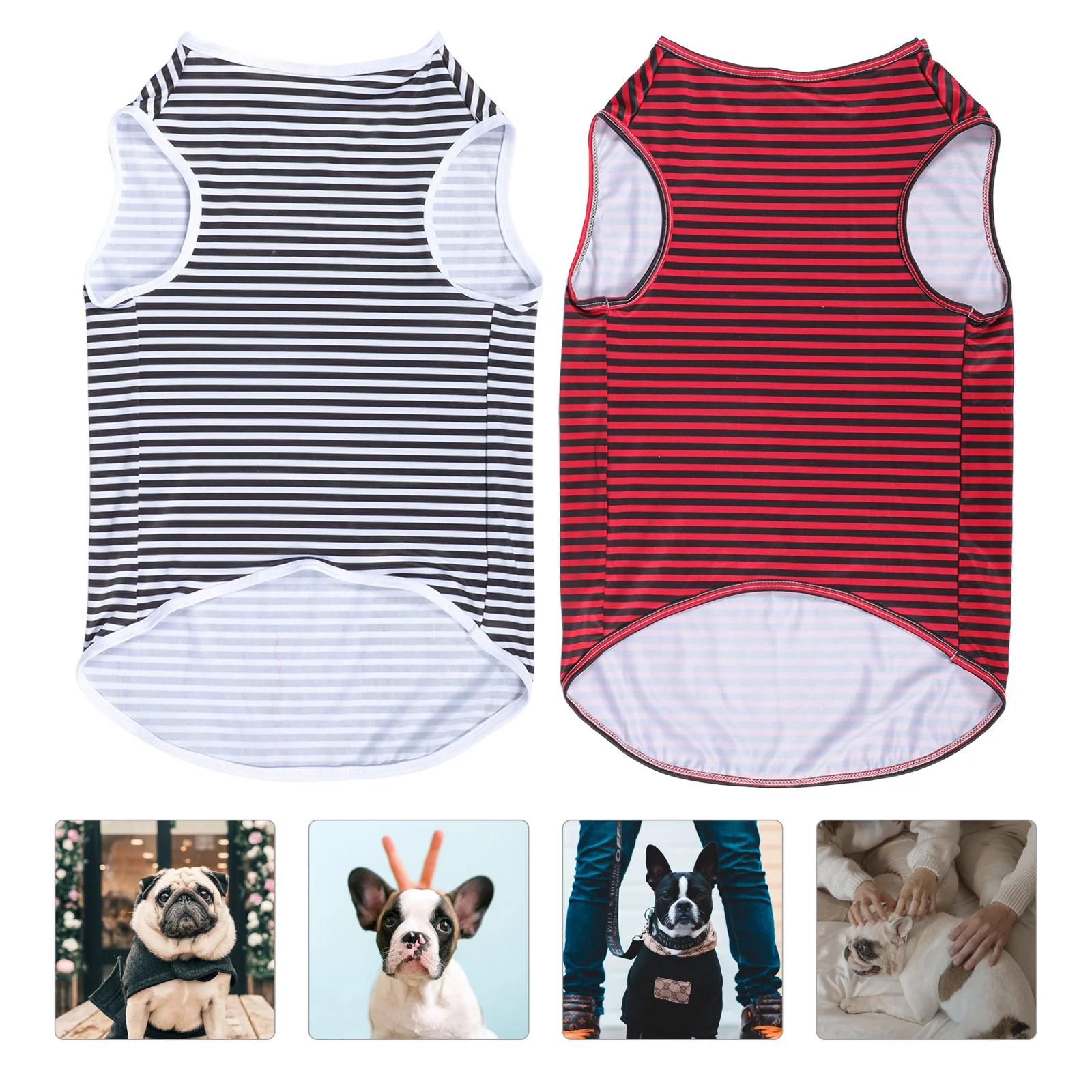 

2pcs Pet Decorative Vest Fiber Waistcoat Thin Style Dog Clothes Pet Supplies