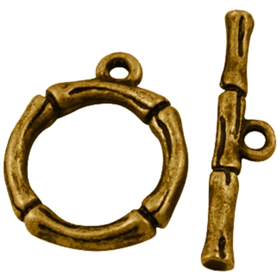 

200 Sets Alloy Toggle Set Jewelry Clasps Bracelets Connectors Toggle End Clasps for Jewelry Making-Antique Golden