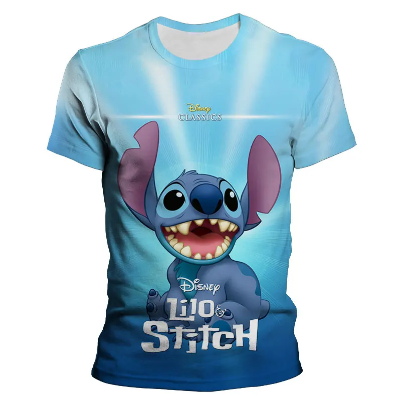 

Women's T-shirt Disney Lilo & Stitch 3D Print Summer T Shirt For Children Cartoon Anime Short Sleeve Men's Oversized Tee Tops