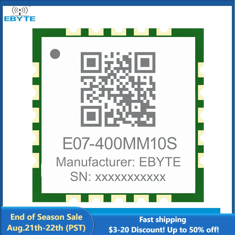 TI CC1101 модуль 915/868/433MHZz EBYTE E07-400MM10S 10 дБм 1,5 км отверстие для штампов SMD модуль RSSI ультра небольшого размера