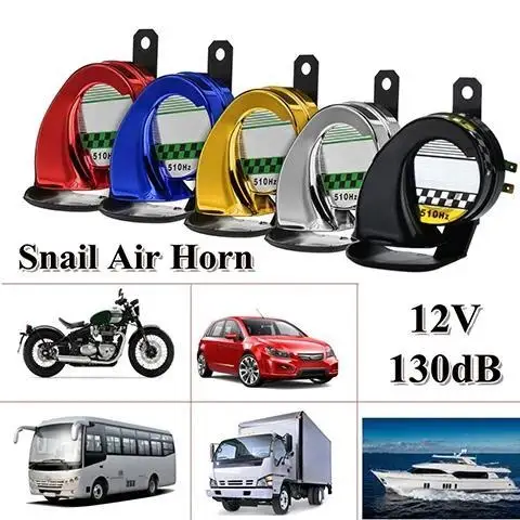 

12V Air Horn for Car Truck Motorcyle Boat Marine Waterproof Loud Sound Snail Air Horn 130db Easy To Install car horn Loud signa