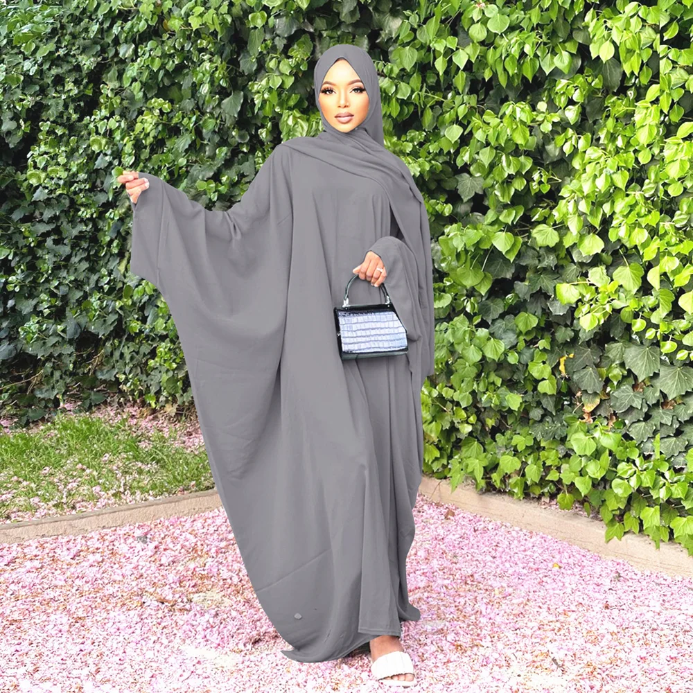 Dubai Turkish Chador Abaya Dress  Islamic Clothing Sets Kaftan Khimar African Dresses for Women Modest Prayer Garment