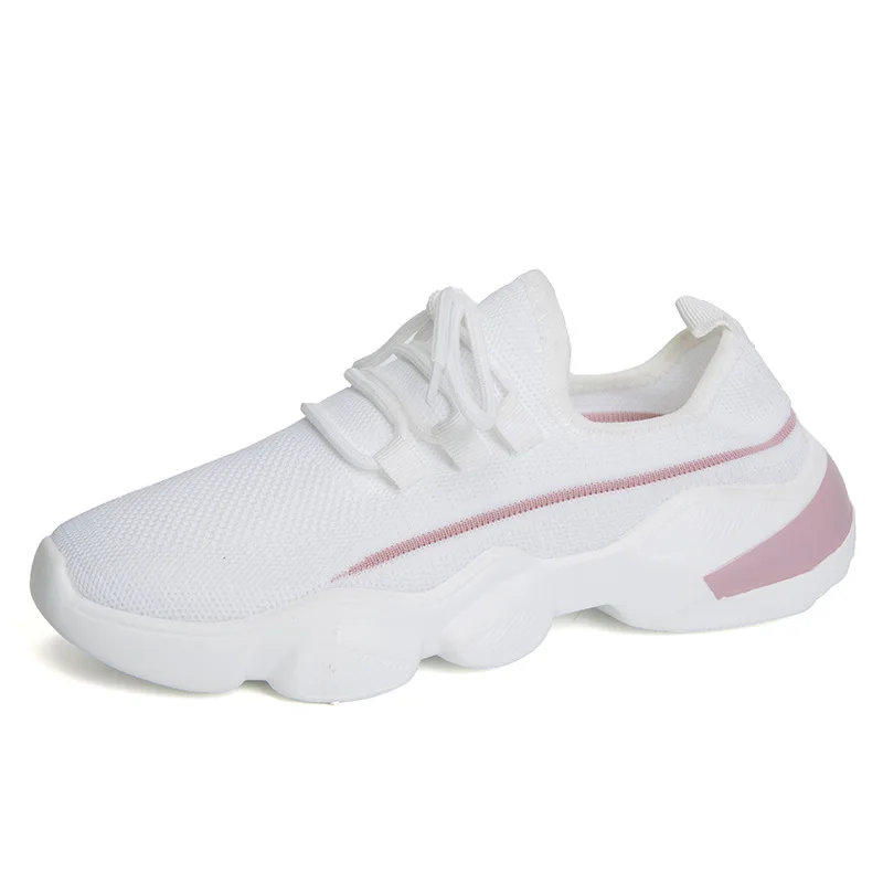 New Fashion Sneakers Women Stretch Fabric Breathable Tenis De Mujer Casual Lace-up Women's Vulcanize Shoes Platform Sneakers