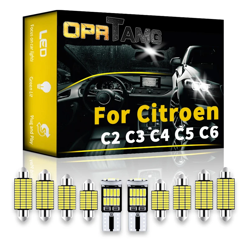 

2022 Interior LED For Citroen BERLINGO Canbus Vehicle Indoor Dome Map Reading Trunk Light No Error Auto Lamp Kit Car Light led