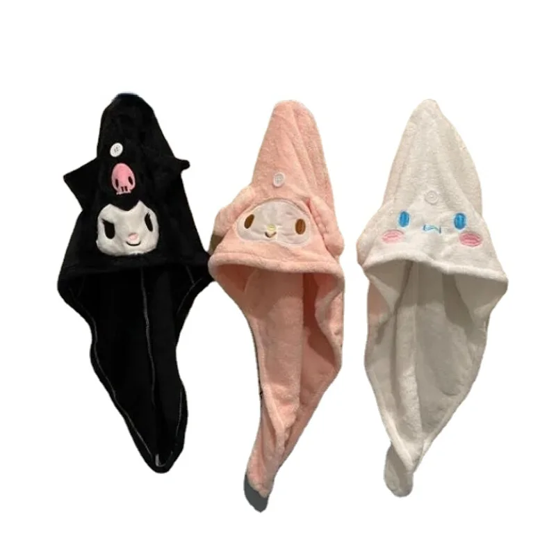 

Sanrio Kawaii Anime Cartoon Cinnamon Roll Kulomi Cute Melody New Dry Hair Cap Absorbent Head Dry Hair Towel Bag Turban Wholesale