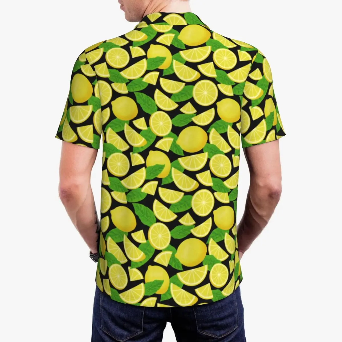 Желтые Повседневные футболки с принтом лимона мужские рубашки-поло зелеными