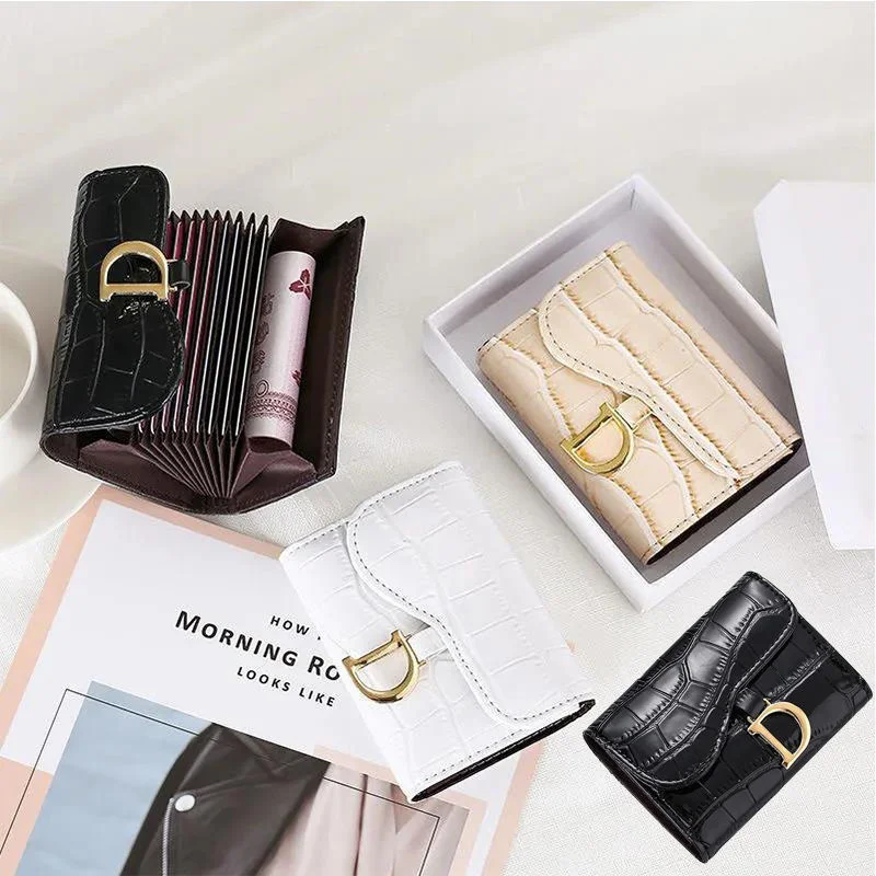 

Luxury Women Card Holder Short Wallet Mini Women's PU Letter Wallet Multi-Card Card Holder Small Multi-functional Clutch Bag