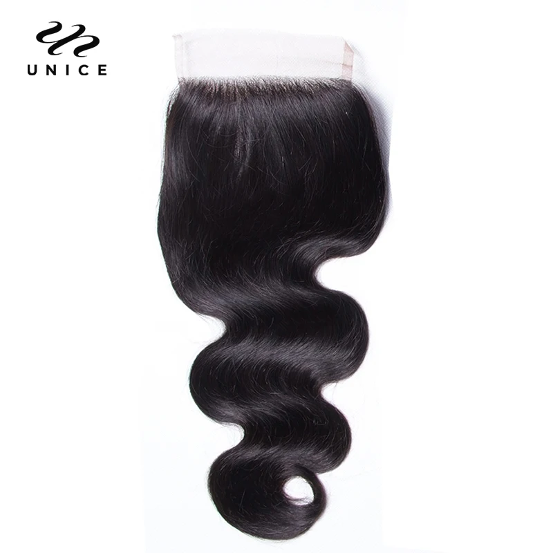 UNice Hair 8A Kysiss Virgin Series Brazilian Body Wave Lace Closure 100% Human Hair Lace Closure 10