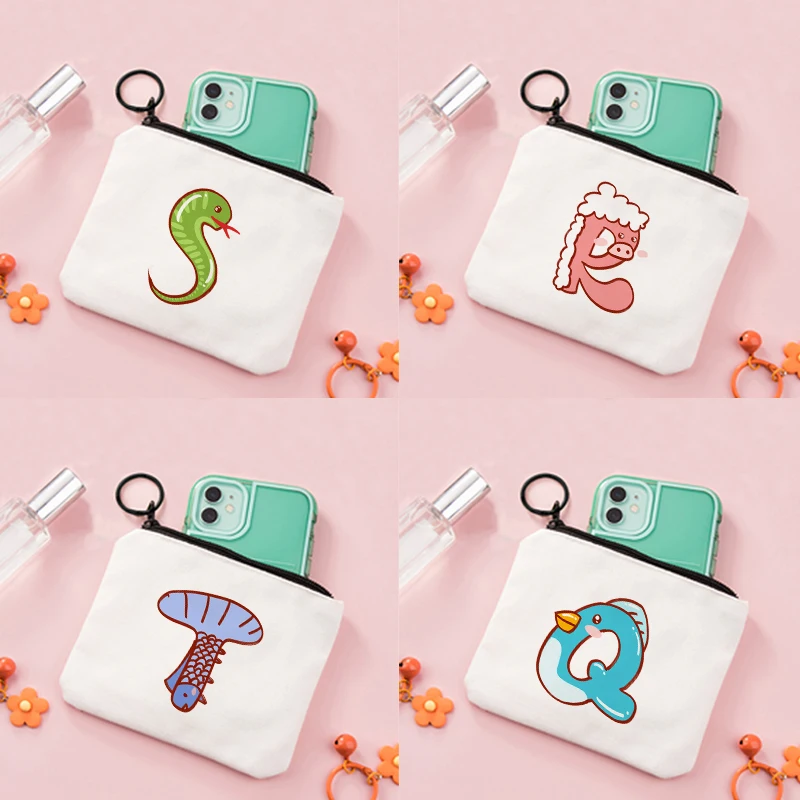 

Яркий кошелек для монет с животными и надписями