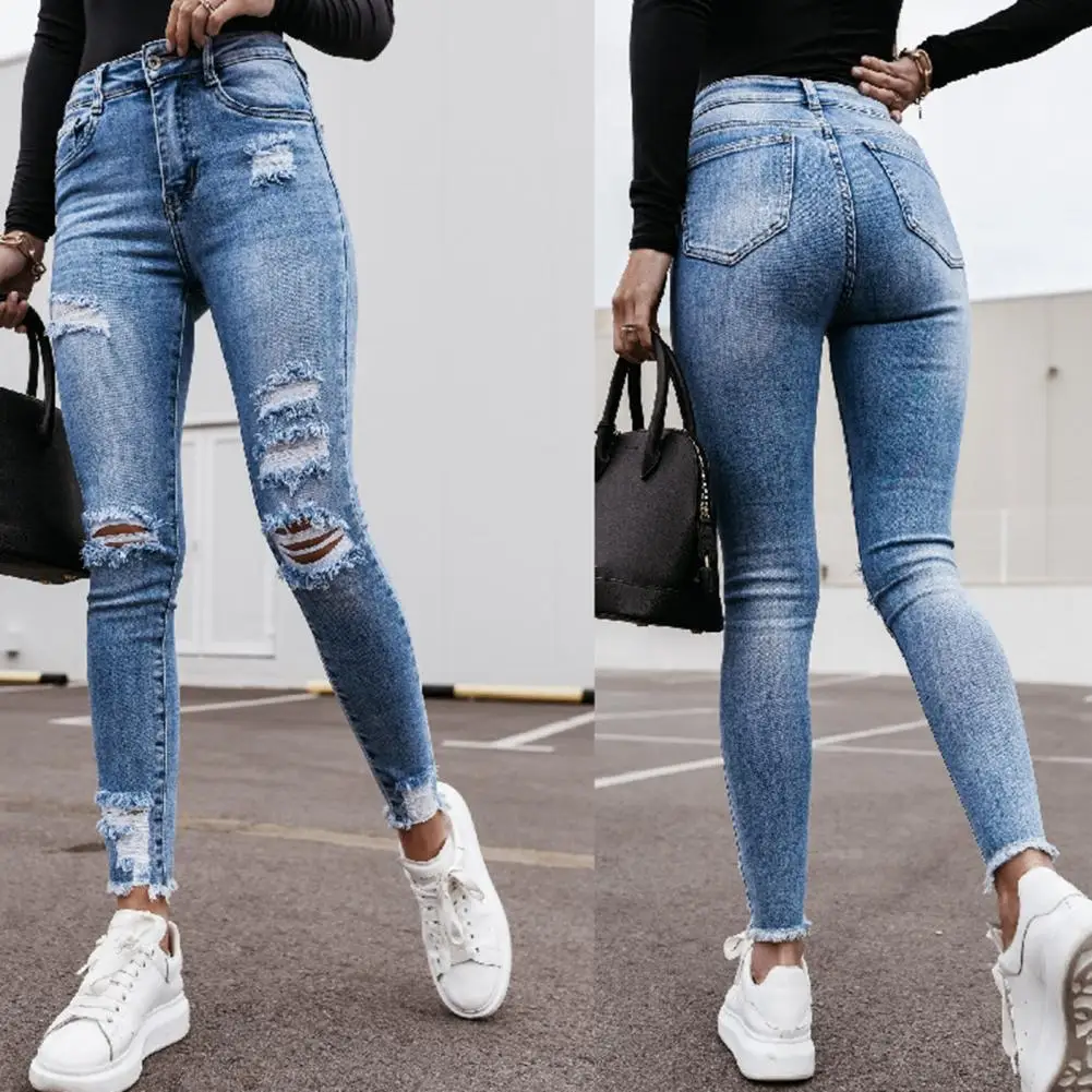 

Soft Slim Pants Slim Denim High Waist Slim Pants Women Jeans Long Pants