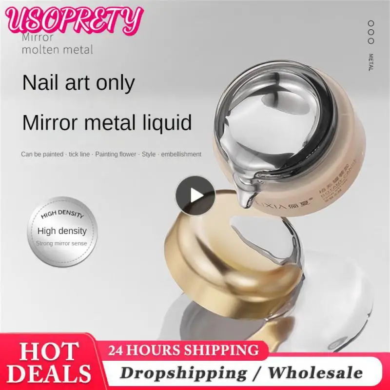 

Металлический лак для ногтей с тонкой текстурой, полноцветный зеркальный лак для ногтей, клей 3 года, компактный дизайн, УФ-гель для ногтей
