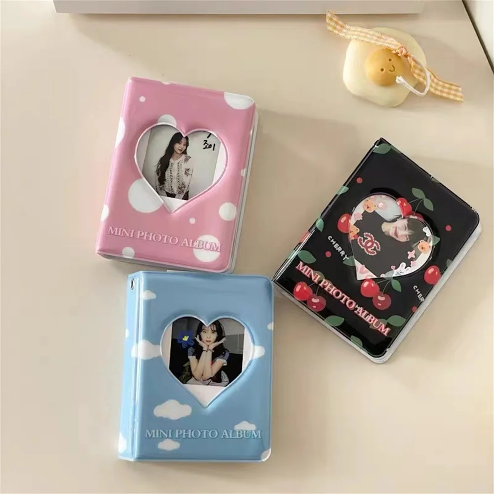 

3 Inches 40 Pockets Photo Album Mini Portable Postcards Collect Organizer Photocard Card ID Holder Love Hollow Name Card Book