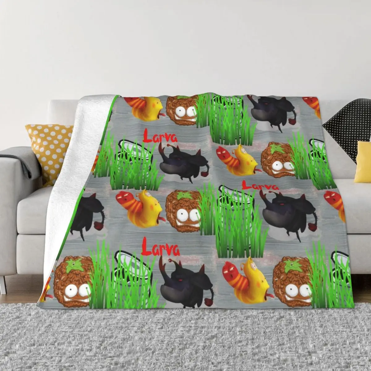 Одеяло Larva TV Series с флисовым принтом смешное многофункциональное супермягкое