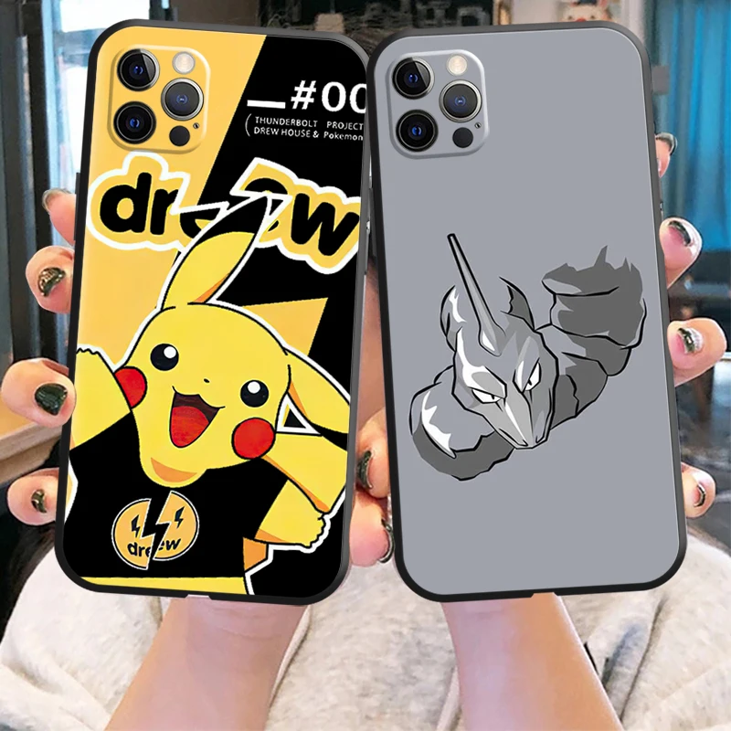 

Pokémon Bandai Anime Phone Case For Apple iPhone 11 12 13 Pro 12 13 Mini X XR XS Max SE 5 6 6s 7 8 Plus Black Protective
