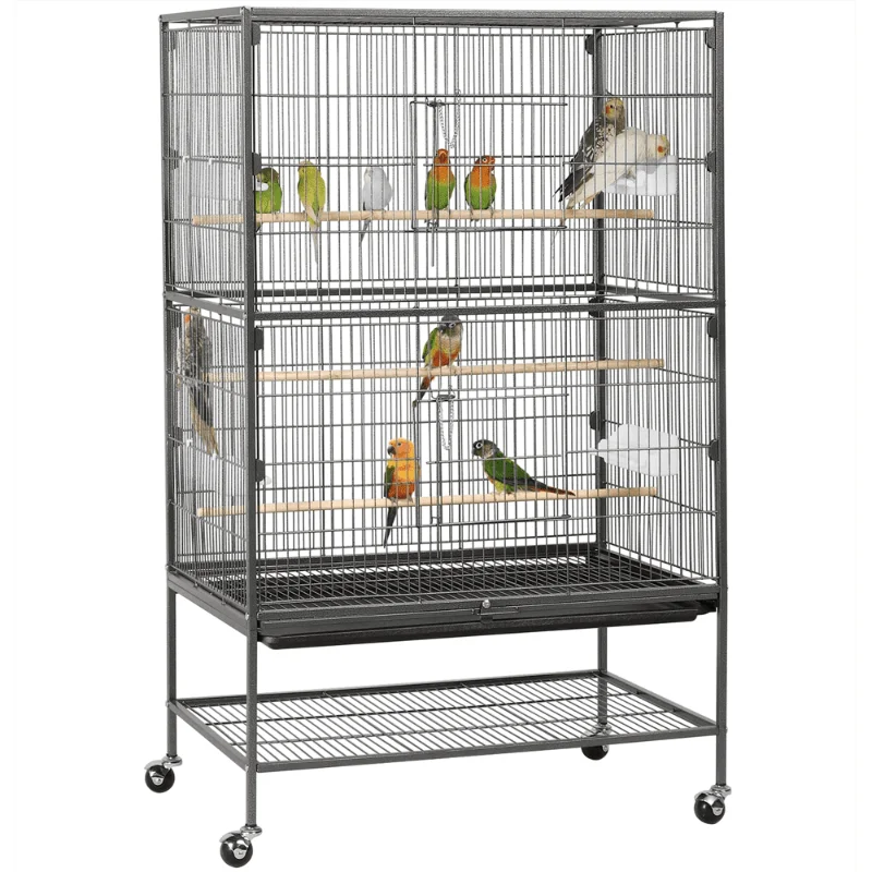 

52inch Bird Parrot Cage for Parrot Parakeet Finches,Black bird cage cover hammock