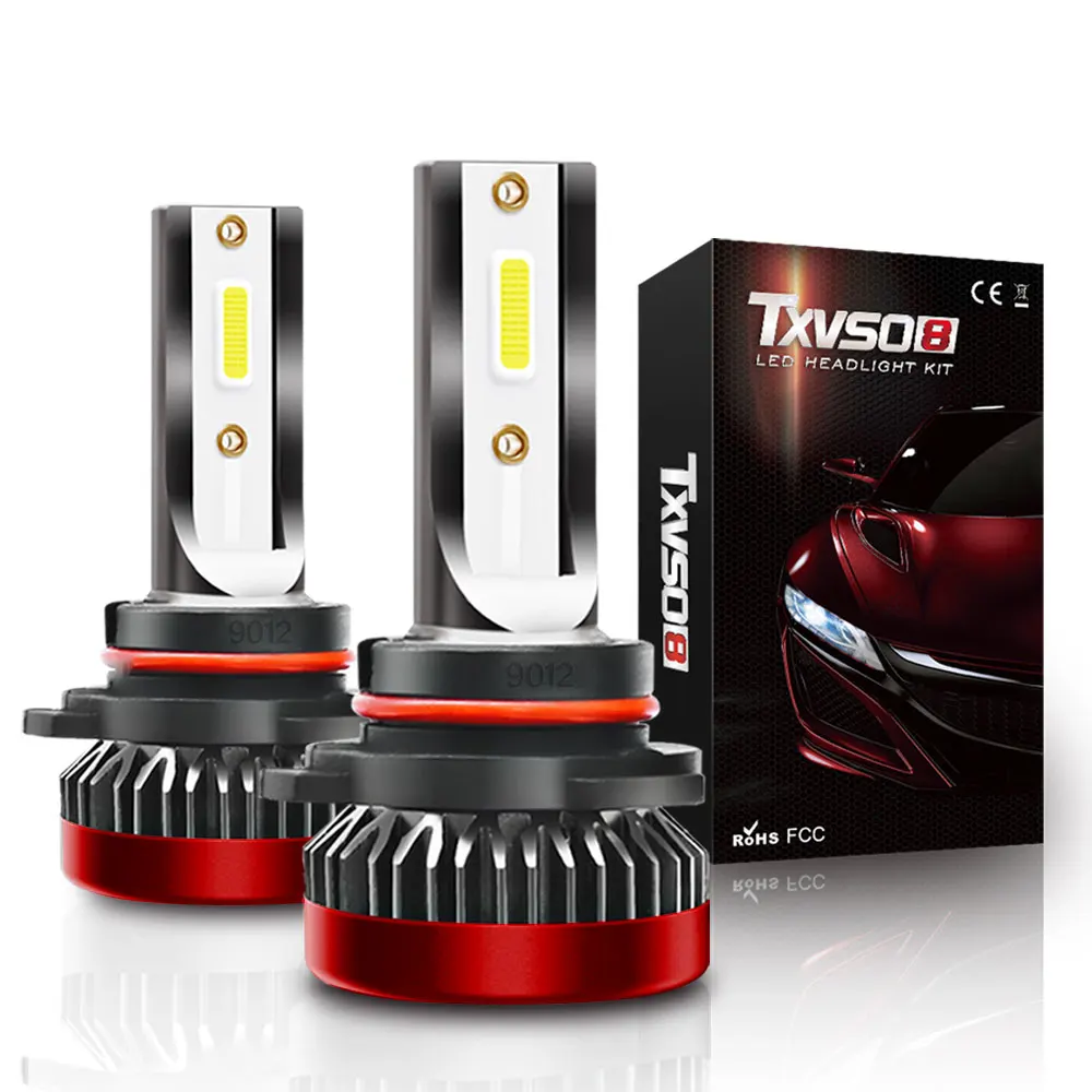 

TXVSO8 9012 HIR2 H4 Светодиодная лампа 12 В 80 Вт 6000 К белый автомобисветильник свет COB диодные лампы лм светодиодная Автомобильная фара для автомобил...