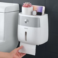 toilet roll tray waterproof free punch wall hanging creative shelf box toilet paper holder portable storage box for bathroom wc