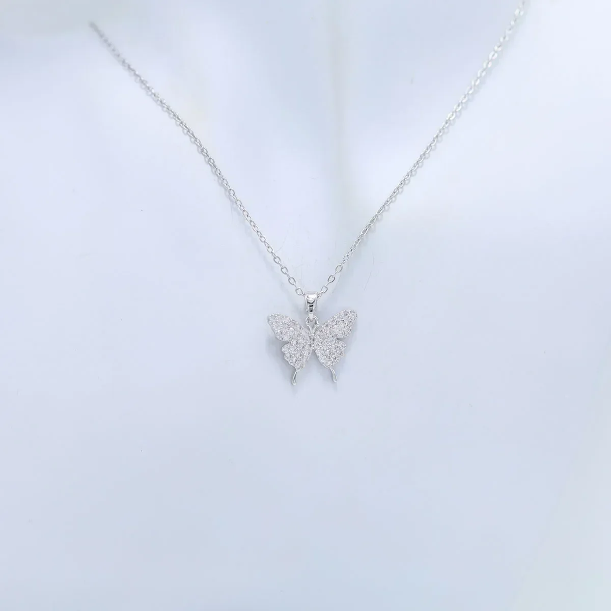 ChicСеребряное серебряное ожерелье с бабочкой изящный милый кулон для женщин