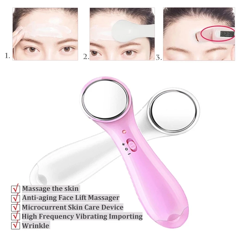 

Clean Antiaging Machine High Frequency Ultrasonic Ionic Face Cleaner Removal Skin Wrinkle Lift Massager Facial Beauty Device New