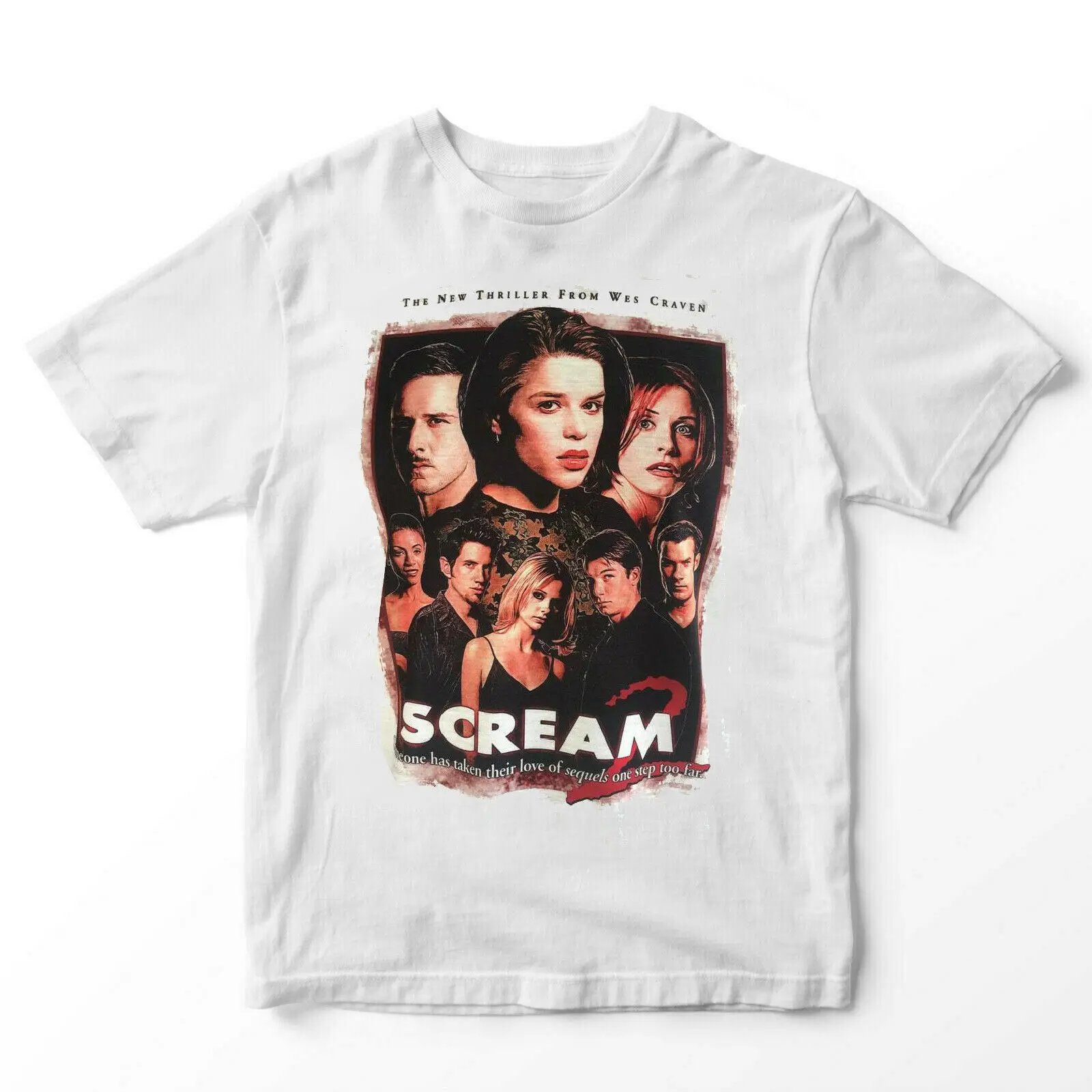 

Scream 2 Movie T-shirt. Men's & Women's . Neve Campbell Sarah Michelle Gellar