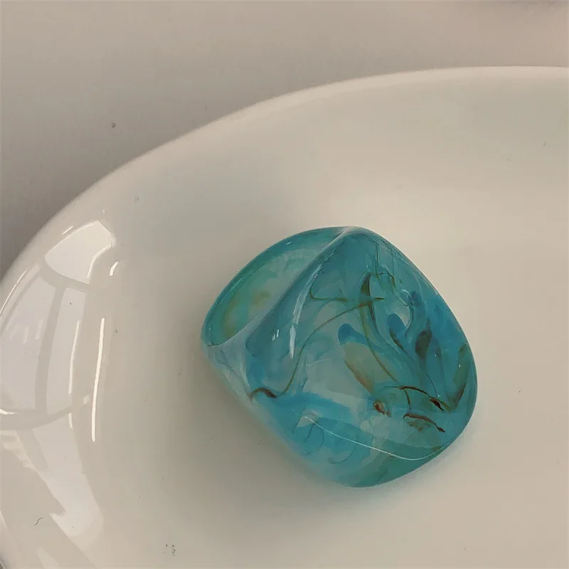 Набор прозрачных акриловых колец кофейного цвета для женщин модные