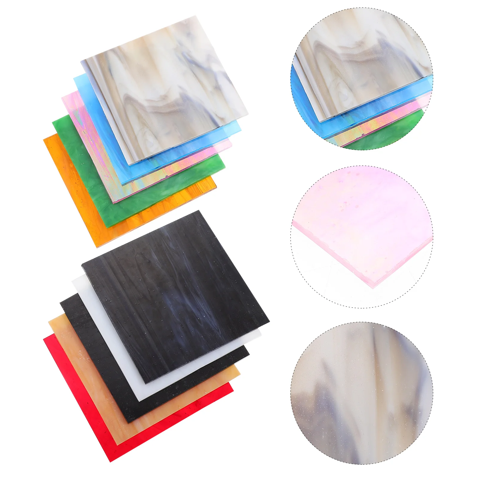 

10Pcs Mixed Stained Glass Sheets for Stained Glass Projects and Mosaics Craft