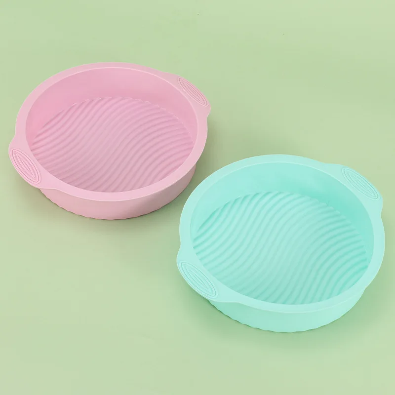 

Silicone Round Cake Pan 9 inch, Nonstick & Quick Release Baking Mold with Handle for Layer Cake, Cheese Cake and Chocolate Cake