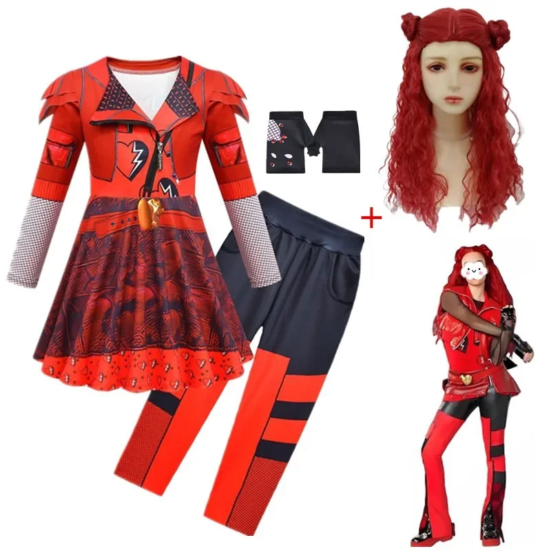 Красный костюм The Rise of Red для девочек D-Descendants 4 красный косплея парик детская