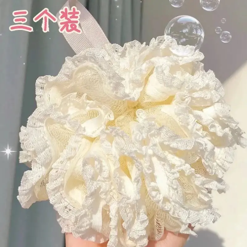 

[High-End Lace] Large Shower Ball Not Scattered Mesh Sponge Cute Girl Bath Bubble Ball Bath Back Rub Artifact