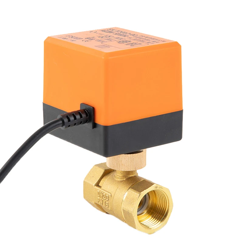 

Motorized Electric 2-way Brass Ball Valve DN15 / DN20 / DN25 AC 220V 2 Way 3 Wire -with Actuator Cable For Gas Water Oil