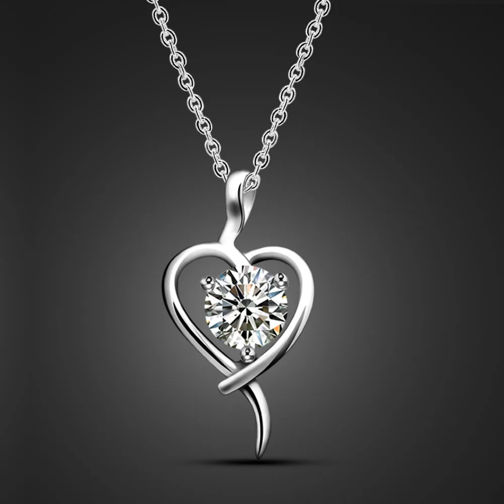 

Женское ожерелье из серебра 100% пробы, с подвеской в виде сердца