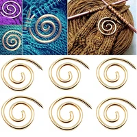 6pcs spiral cable knitting needle bent tapestry needles circle spiral pin for yarn sewing knitters jewellery